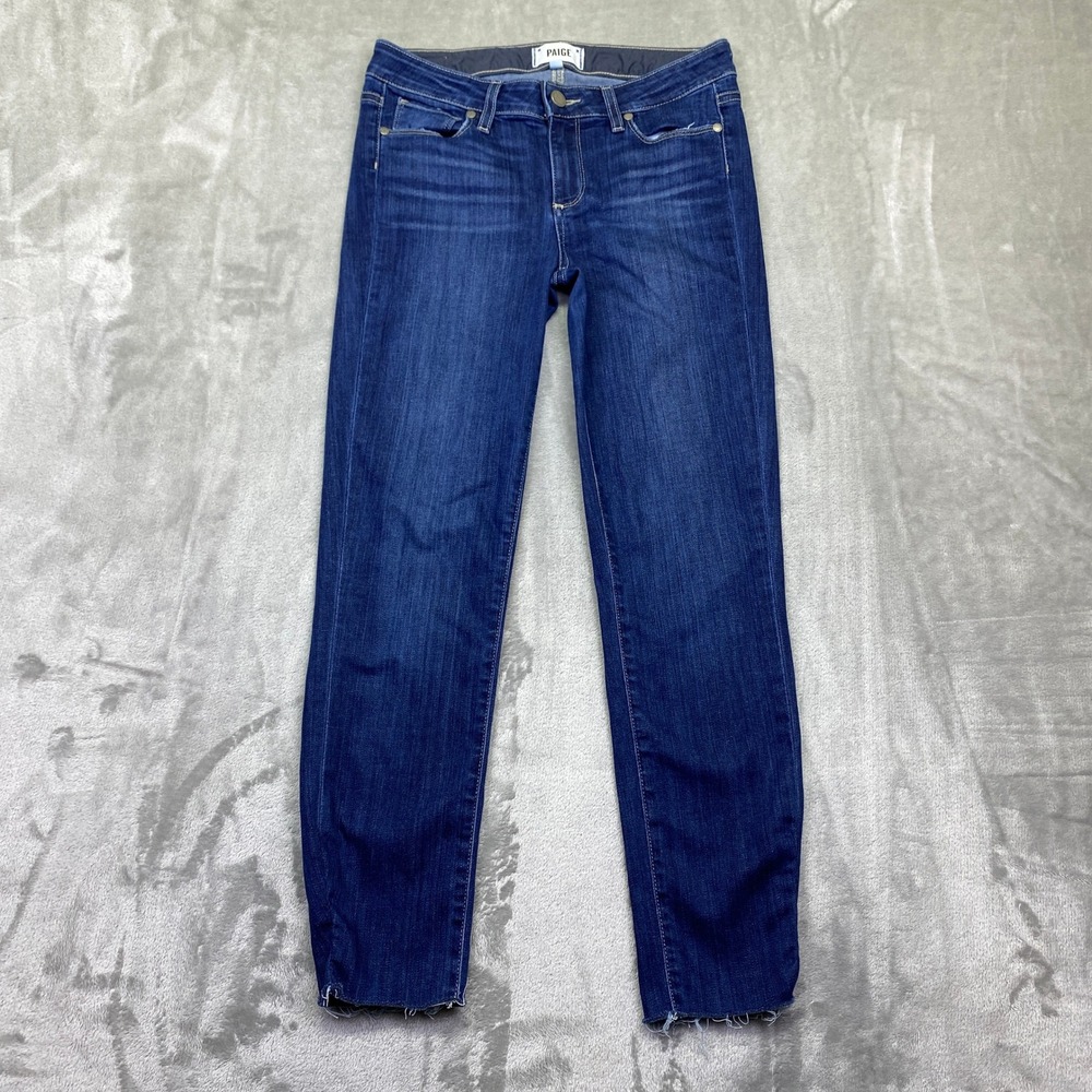 PAIGE Skyline Skinny Jeans Women's Size 27 Raw‎ Hem Stretch Denim - Hemmed USA